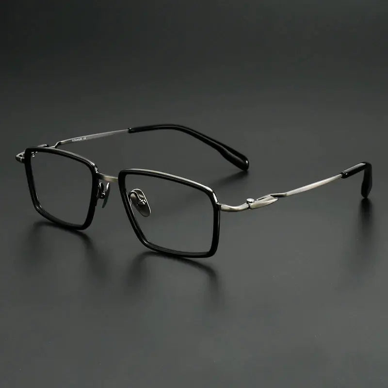 Aror Unisex Full Rim Big Square Titanium Acetate Eyeglasses 690061.