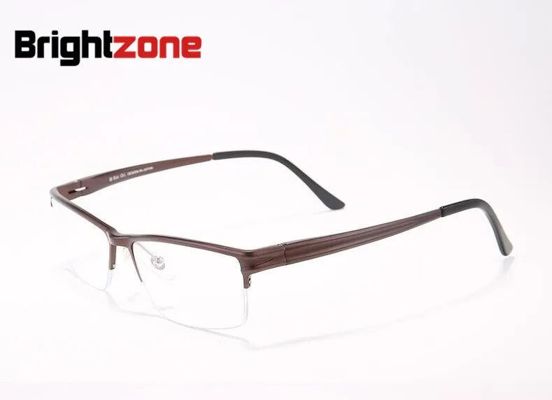 Brightzone Men's Semi Rim Square Aluminum Sport Eyeglasses 70188 Semi Rim Brightzone Coffee BA002