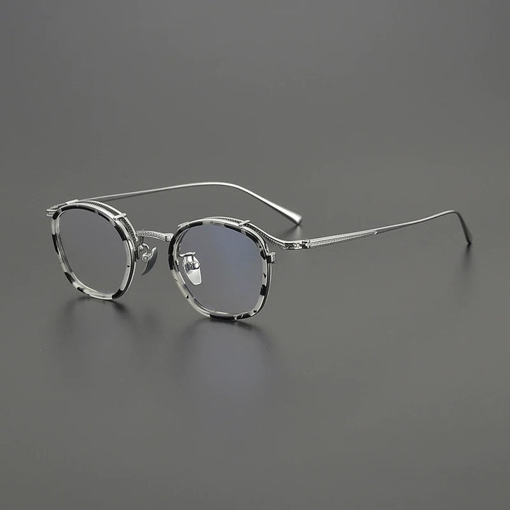 Gatenac Unisex Full Rim Square Acetate Titanium Eyeglasses G8018
