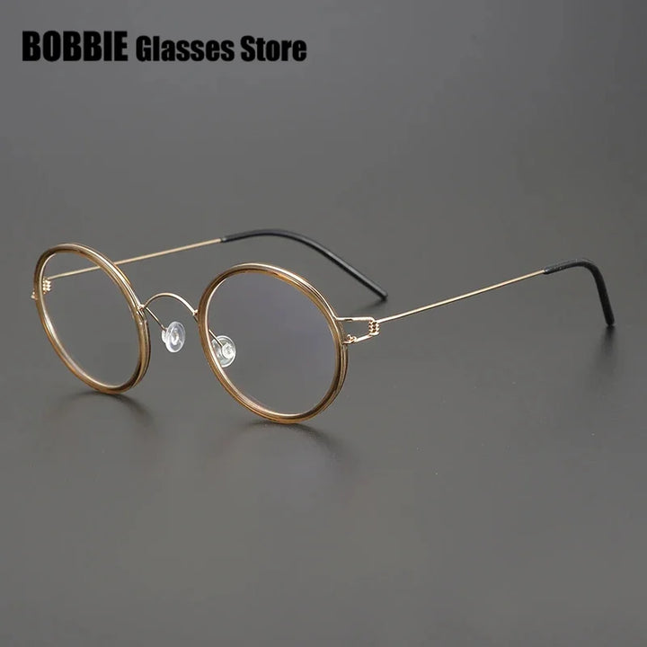 Bobbie Women's Full Rim Round Acetate Titanium Eyeglasses 224550
