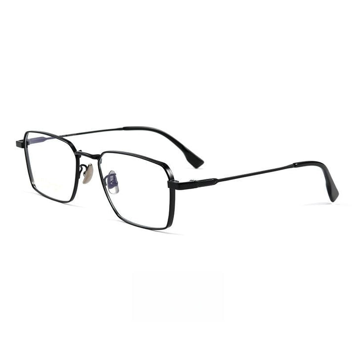 Yimaruili Men's Full Rim Square Titanium Eyeglasses 205ct Full Rim Yimaruili Eyeglasses Black  