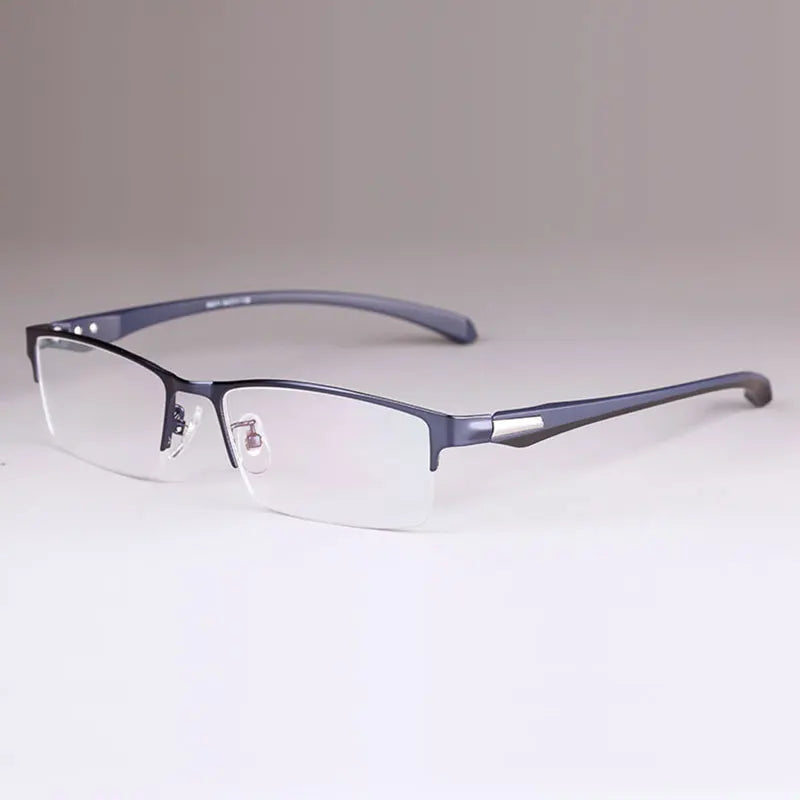 Hotony Men's Full Or Semi Rim Square Alloy Tr 90 Eyeglasses 17138 Full Rim Hotony BlueSemiRim  