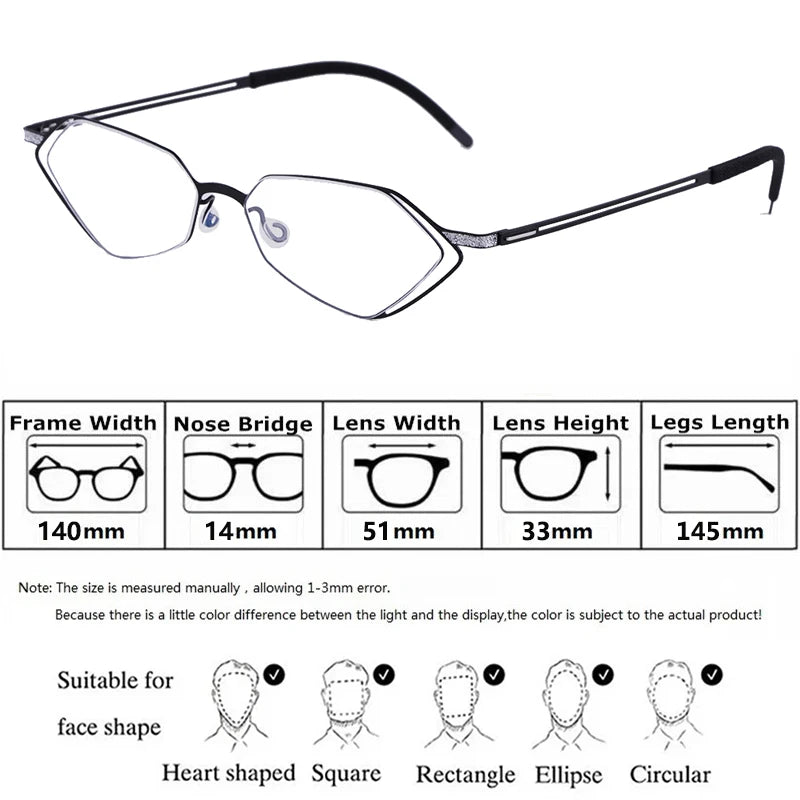 Bobbie Unisex Full Rim Geometric Titanium Eyeglasses V339