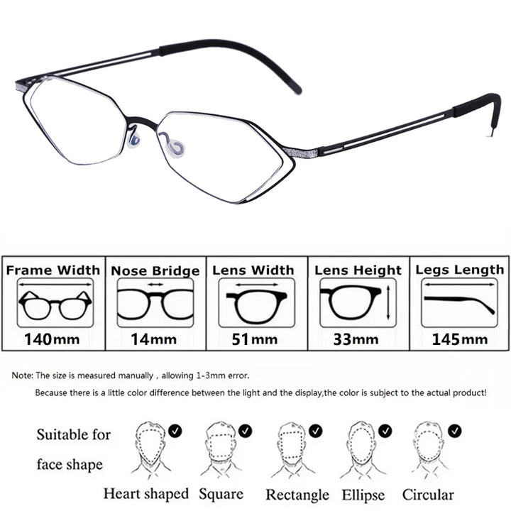 Bobbie Unisex Full Rim Geometric Titanium Eyeglasses V339