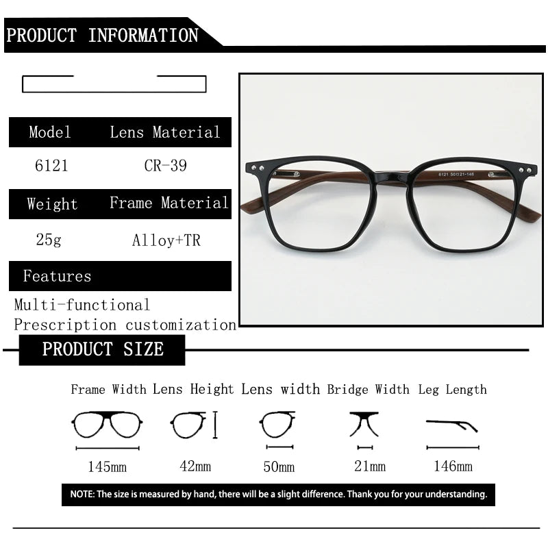 Kocolior Unisex Full Rim Square Tr 90 Alloy Photochromic Reading Glasses 766121