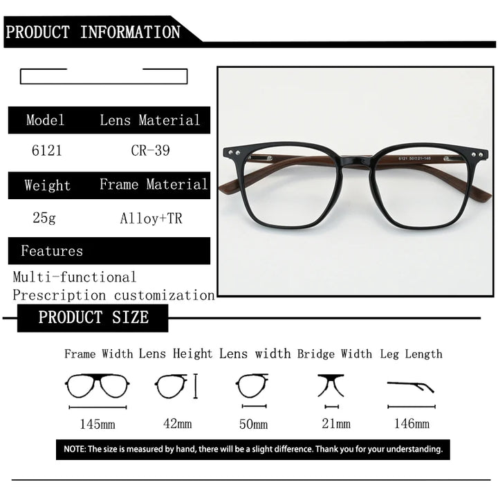 Kocolior Unisex Full Rim Square Tr 90 Alloy Photochromic Reading Glasses 766121