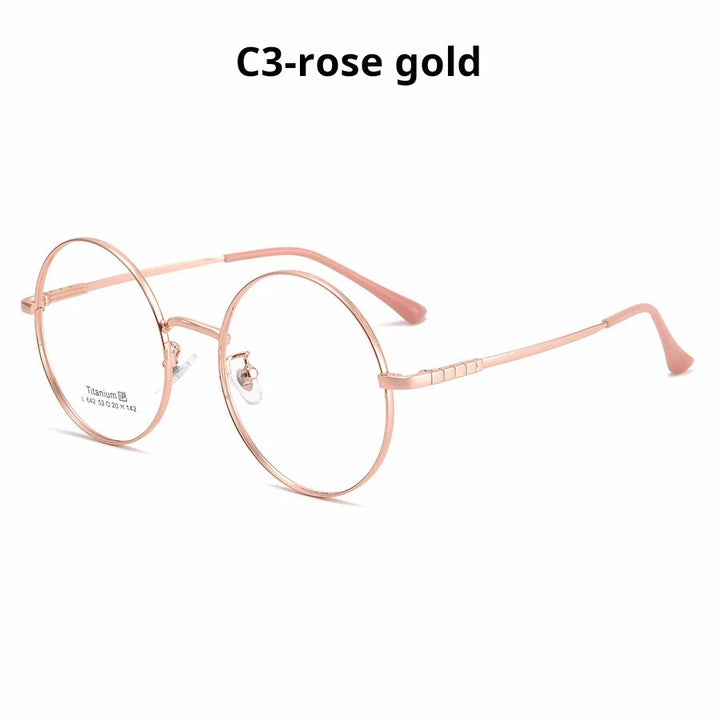 Xbora Women's Full Rim Round Titanium Eyeglasses 544642