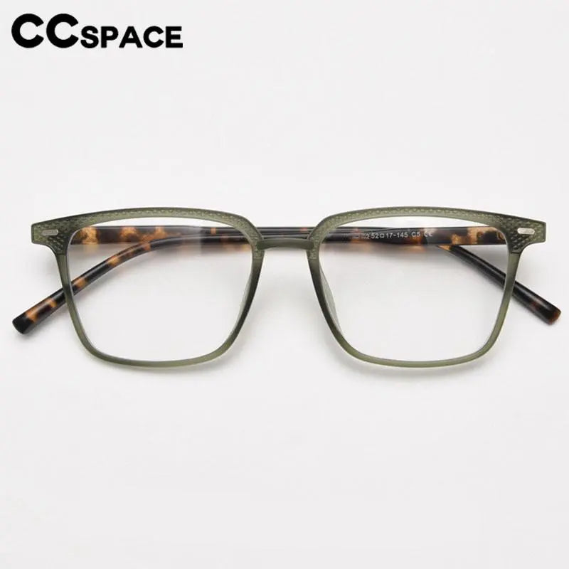 CCspace Unisex Full Rim Square Tr 90 Titanium Eyeglasses 56902 Full Rim CCspace   
