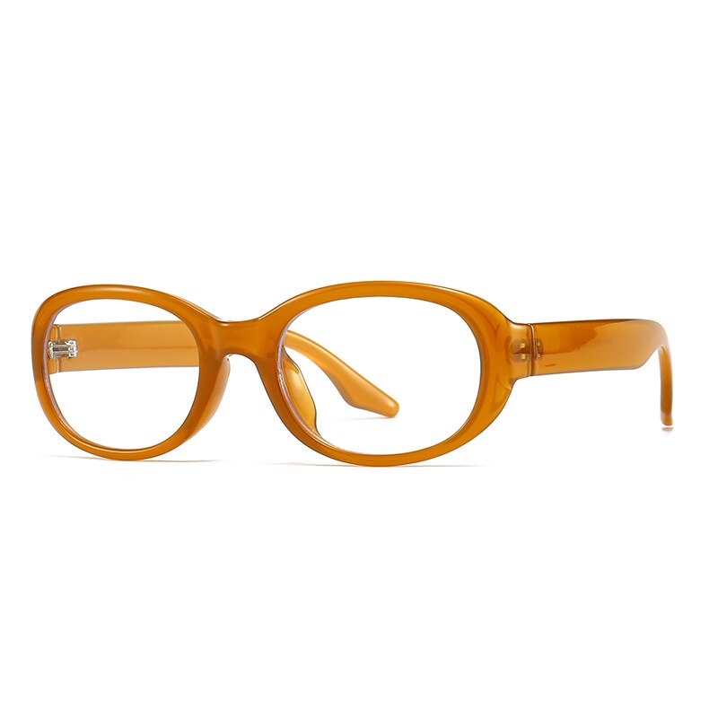 CCSpace Women's Full Rim Oval  Tr 90 Eyeglasses/Polarized Sunglasses 55869 Full Rim CCspace OrangeClear  