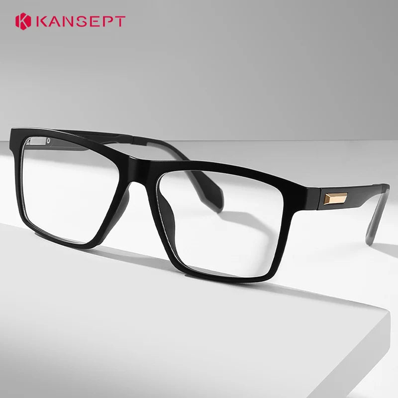 Kansept Unisex Full Rim Square Tr 90 Titanium Reading Glasses 56809