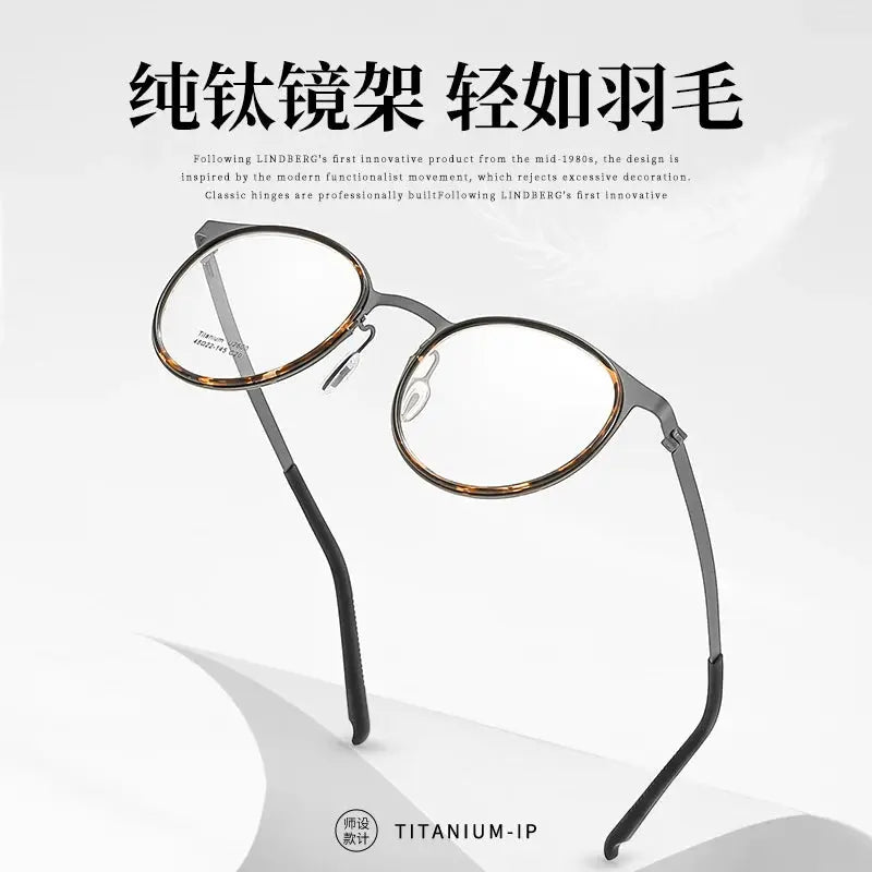 Reven Jate Unisex Full Rim Round Titanium Acetate Eyeglasses J2600 — view 3 | Reven Jate at FuzWeb