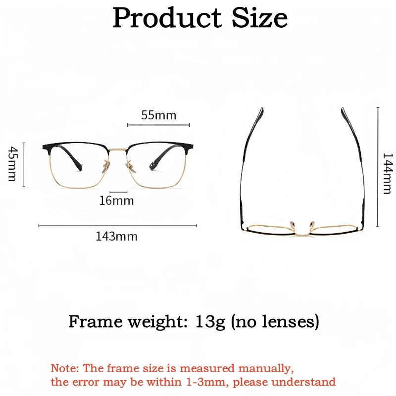 Yimaruili Men's Full Rim Square Titanium Eyeglasses 351809