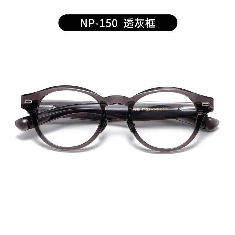 Nobler Unisex Full Rim Round Acetate Spring Hinge Eyeglasses N150 Full Rim Nobler C6  