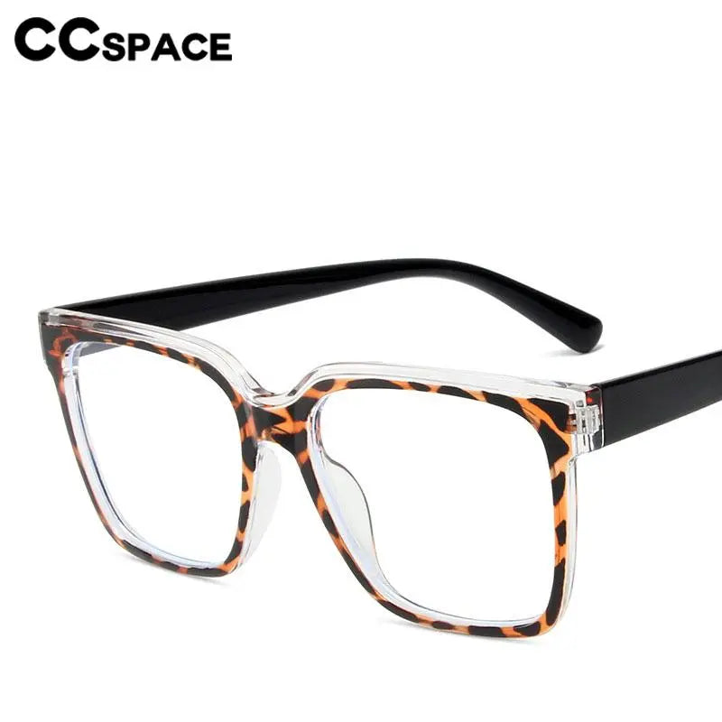 CCSpace Women's Full Rim Large Square Tr 90 Titanium Eyeglasses 56844 Full Rim CCspace   