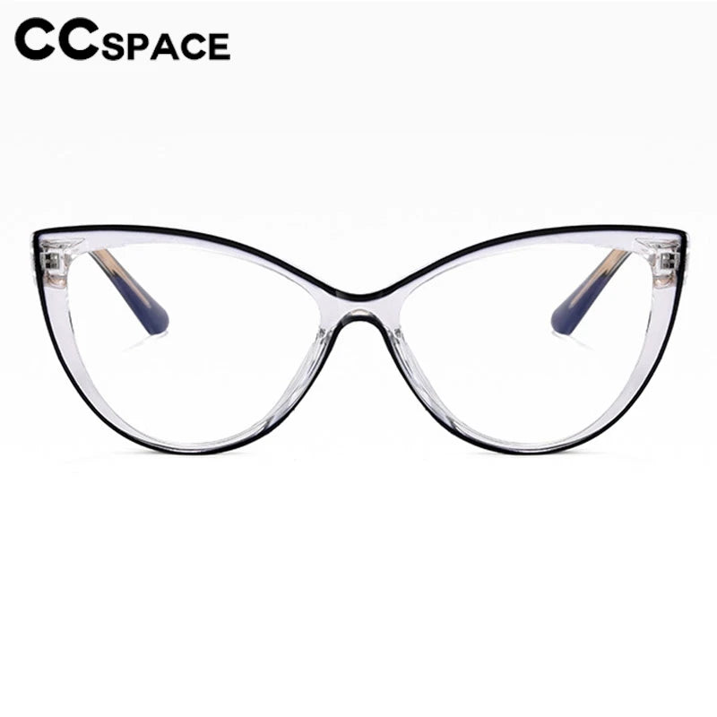 CCspace Women's Full Rim Square Cat Eye Tr 90 Titanium Eyeglasses 301560 Full Rim CCspace   