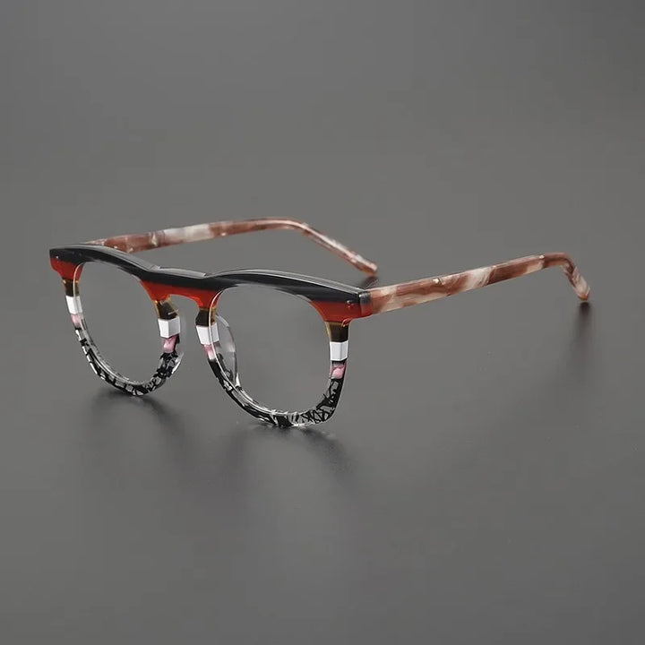 Hewei Unisex Full Rim Big Brow Line Square Acetate Eyeglasses 9342 Full Rim Hewei   