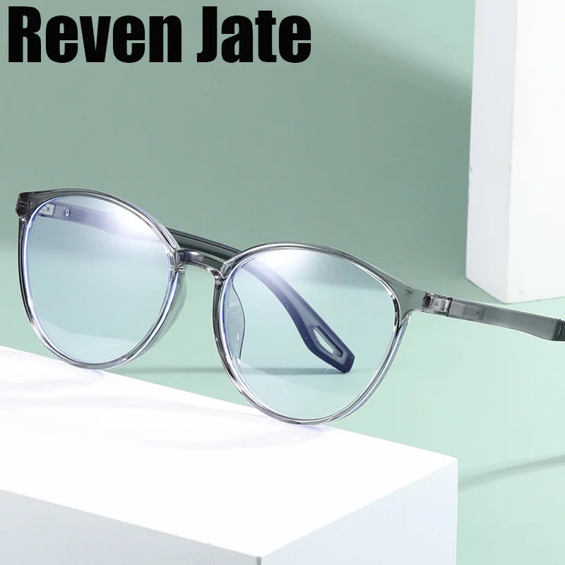 Reven Jate Unisex Full Rim Round Plastic Eyeglasses 81307 Full Rim Reven Jate   