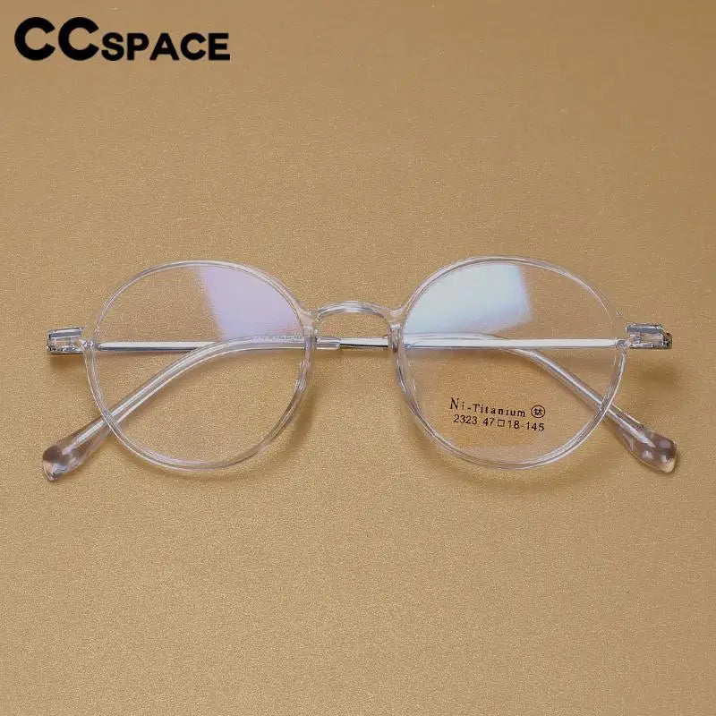 CCSpace Unisex Full Rim Round Tr 90 Titanium Eyeglasses 57098 Full Rim CCspace   