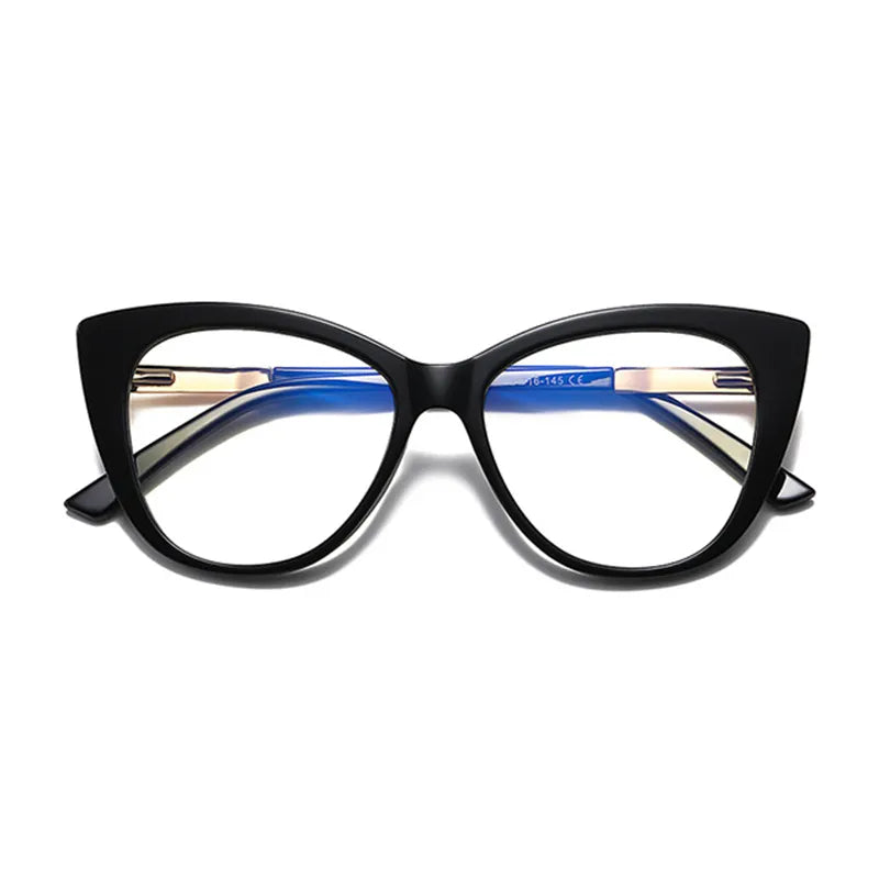 Kocolior Unisex Full Rim Cat Eye Alloy Acetate Hyperopic Reading Glasses 2097 Reading Glasses Kocolior   