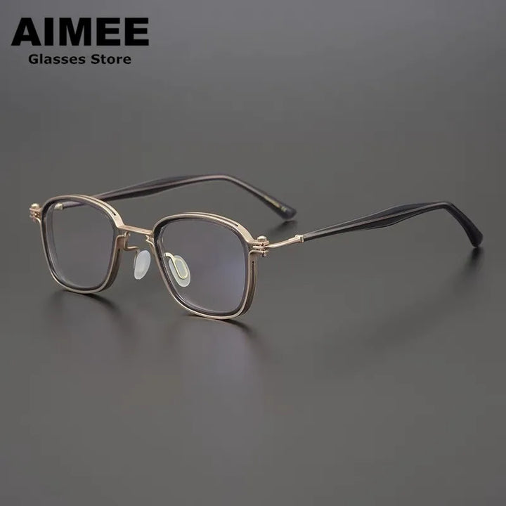 Aimee Unisex Full Rim Square Titanium Acetate Eyeglasses 14622 Full Rim Aimee   