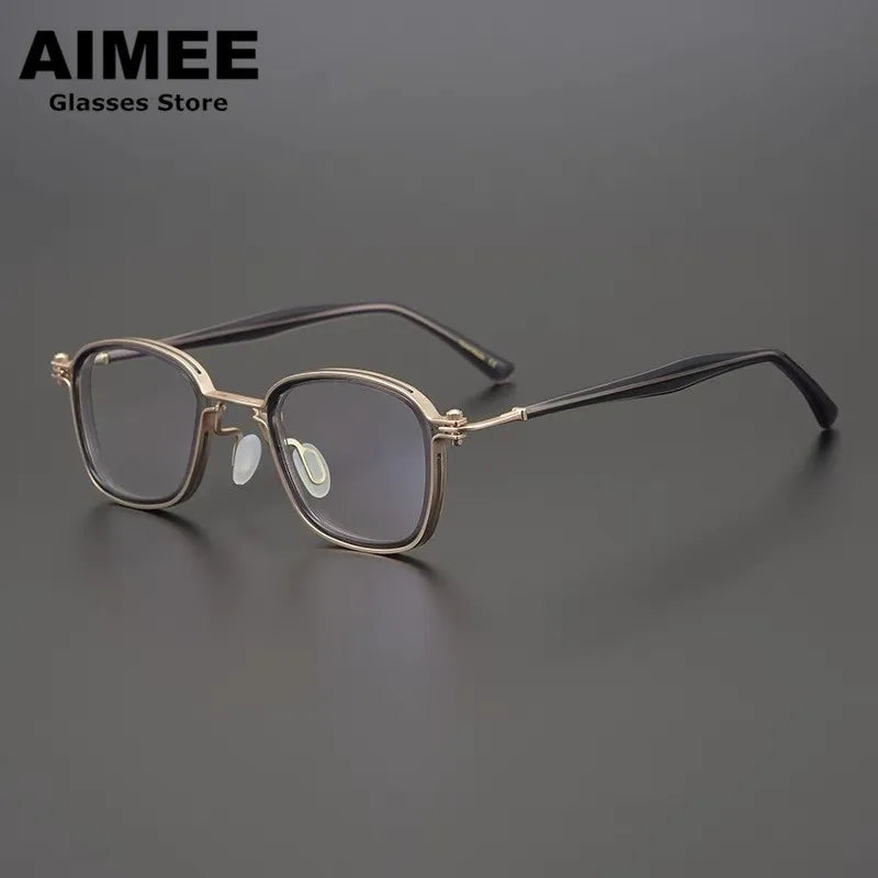 Aimee Unisex Full Rim Square Titanium Acetate Eyeglasses 14622 Full Rim Aimee   