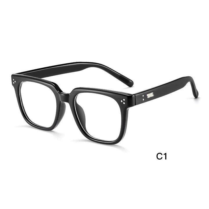 Yimaruili Unisex Full Rim Square Tr 90 Eyeglasses Y27051 Full Rim Yimaruili Eyeglasses Brihgt Black  