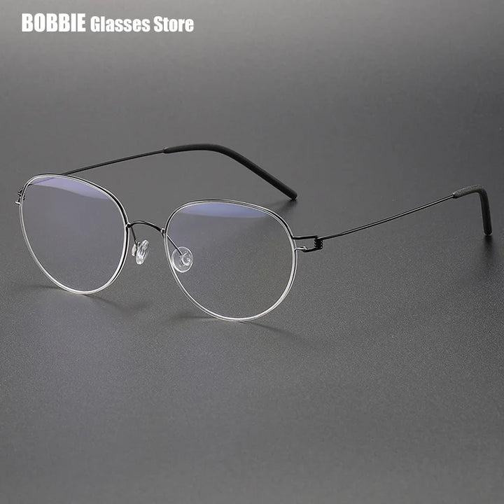 Bobbie Women's Full Rim Oval Round Screwless Titanium Eyeglasses 524317