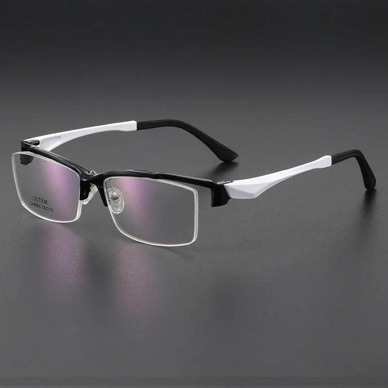 Aror Unisex Semi Rim Square Brow Line Tr 90 Titanium Eyeglasses 38085