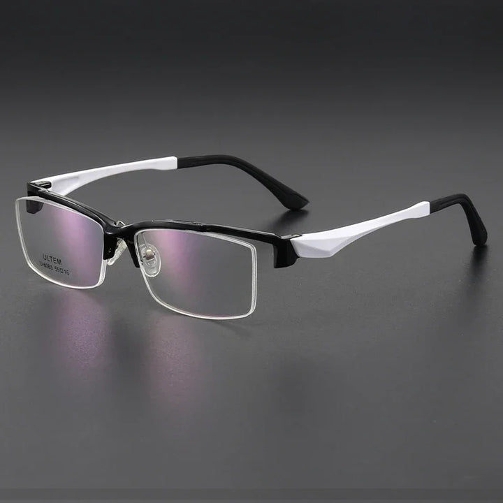 Aror Unisex Semi Rim Square Brow Line Tr 90 Titanium Eyeglasses 38085