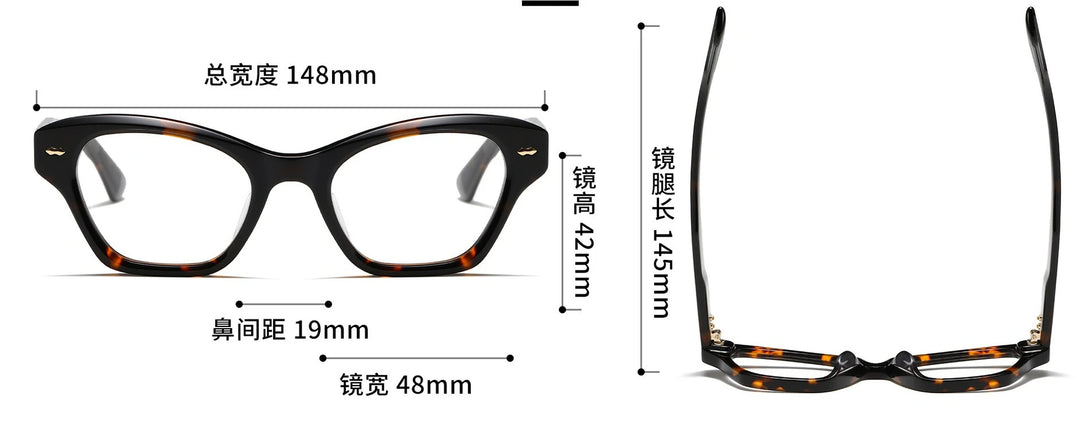 Hewei Unisex Full Rim Square Acetate Eyeglasses 59150