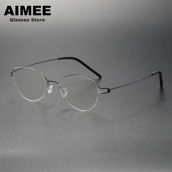 Aimee Unisex Full Rim Oval Screwless Titanium Eyeglasses 12514 Full Rim Aimee   