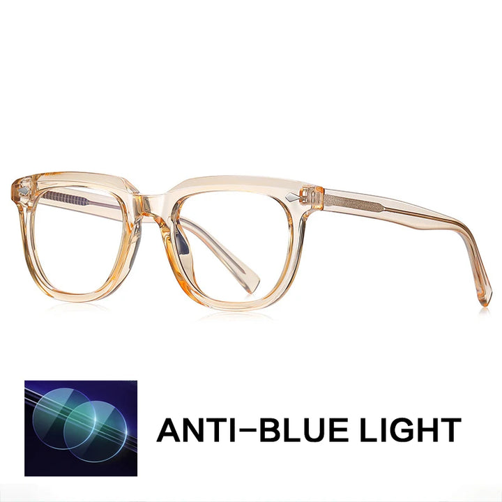 Gatenac Unisex Full Rim Square Tr 90 Titanium Reading Glasses Gxyj2121