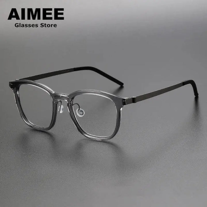 Aimee Full Rim 104700 Unisex Screwless Titanium Acetate Square Frames FuzWeb