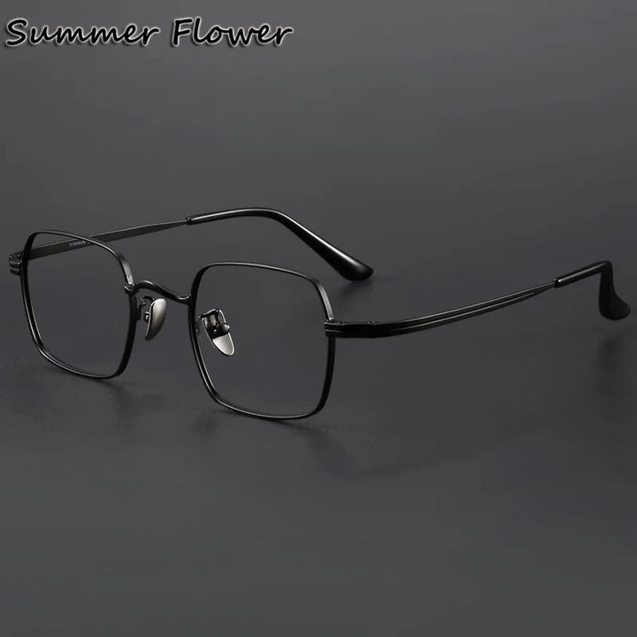 Summer Flower Men's Full Rim Square Titnaium-Alloy Eyeglasses 66801