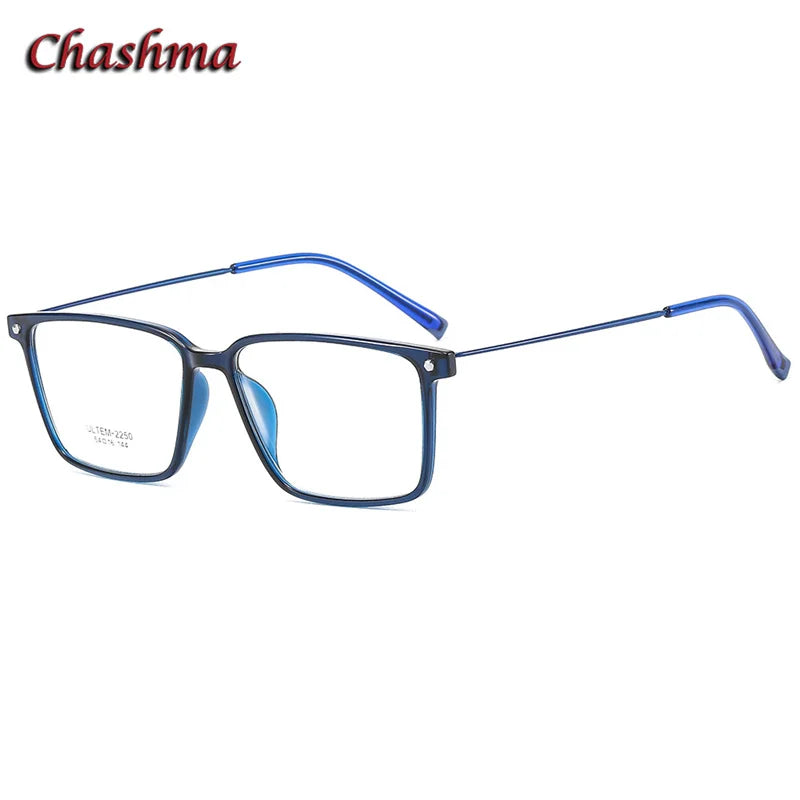 Chashma Ochki Unisex Youth Full Rim Square Ultem Eyeglasses 2150 Full Rim Chashma Ochki Blue  