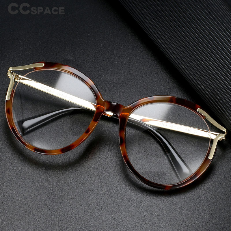 CCSpace Women's Full Rim Round Cat Eye Tr 90 Alloy Eyeglasses 45103 Full Rim CCspace   