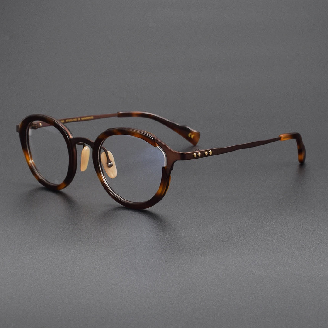 Muzz Unisex Full Rim Oval Square Titanium Acetate Eyeglasses 810058