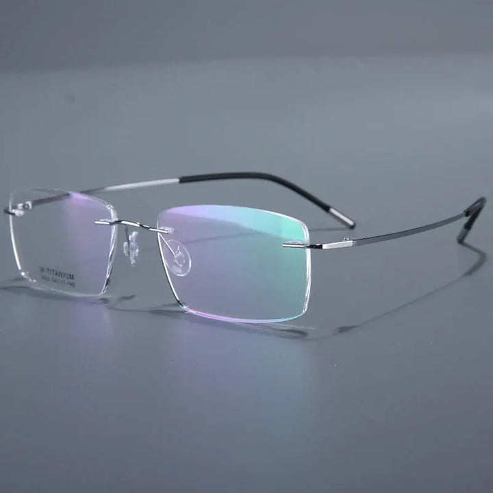 Bclear Rimless 335417 Unisex Screwless Titanium Square Frames FuzWeb