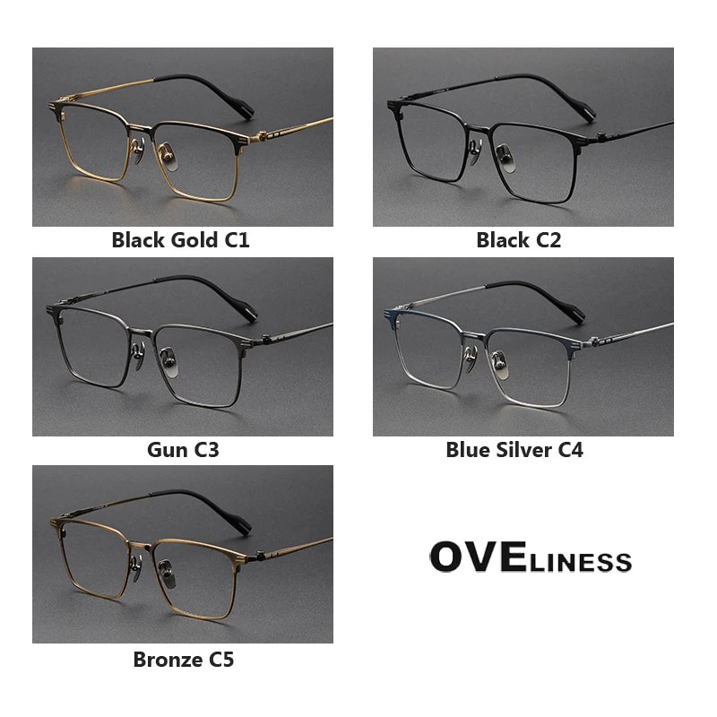 Oveliness Unisex Full Rim Square Titanium Acetate Eyeglasses 70801 Full Rim Oveliness   