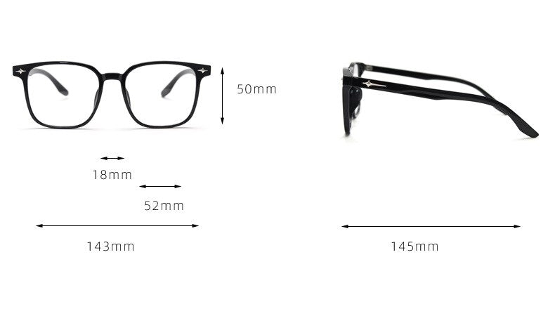 CCSpace Unisex Full Rim Square Tr 90 Titanium Eyeglasses 56634 Full Rim CCspace   