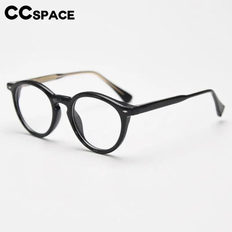 CCSpace Unisex Full Rim Round Tr 90 Titanium Eyeglasses 57022 Full Rim CCspace   