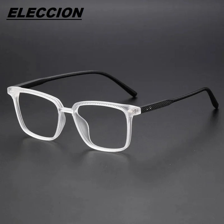 Eleccion Unisex Full Rim Square Tr 90 Titanium Eyeglasses 14152 Full Rim Eleccion Transparent CHINA