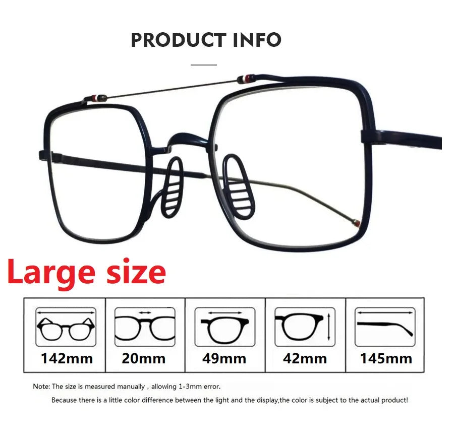 Bobbie Unisex Full Rim Square Double Bridge Titanium Eyeglasses 909909