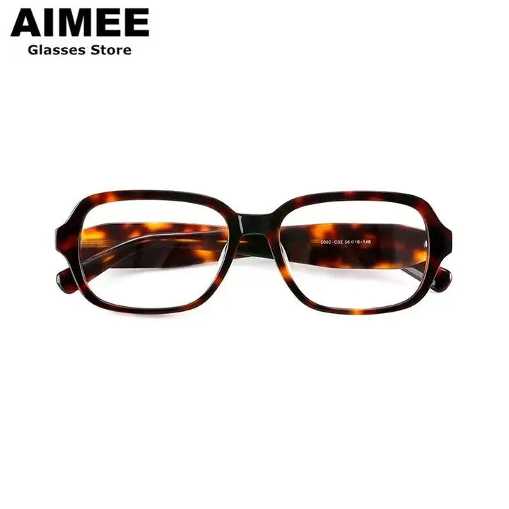 Aimee Unisex Full Rim Brow Line Square Acetate Eyeglasses 485002 FuzWeb