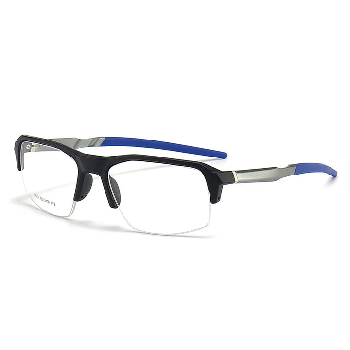 Yimaruili Unisex Semi Rim Square Aluminum Tr 90 Sport Eyeglasses 58578