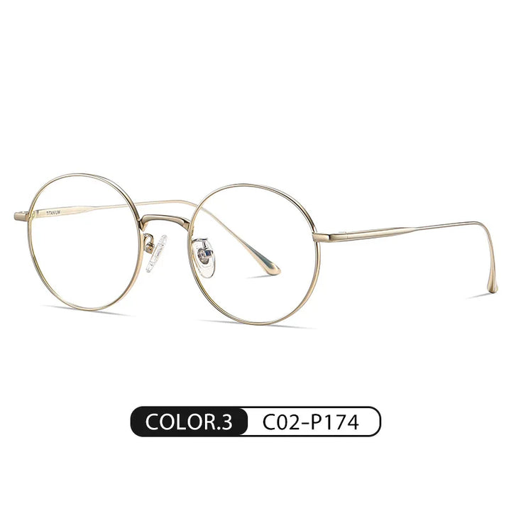 Handoer Women's Full Rim Round Titanium Eyeglasses 99913