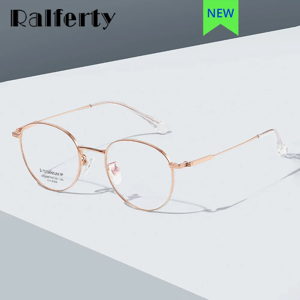 Ralferty Women's Full Rim Oval Round Titanium Eyeglasses R6220 Full Rim Ralferty   