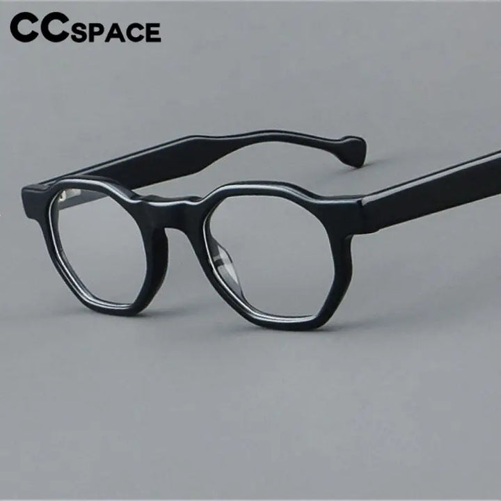 CCspace Unisex Full Rim Flat Top Round Acetate Reading Glasses R57621 Reading Glasses CCSpace   