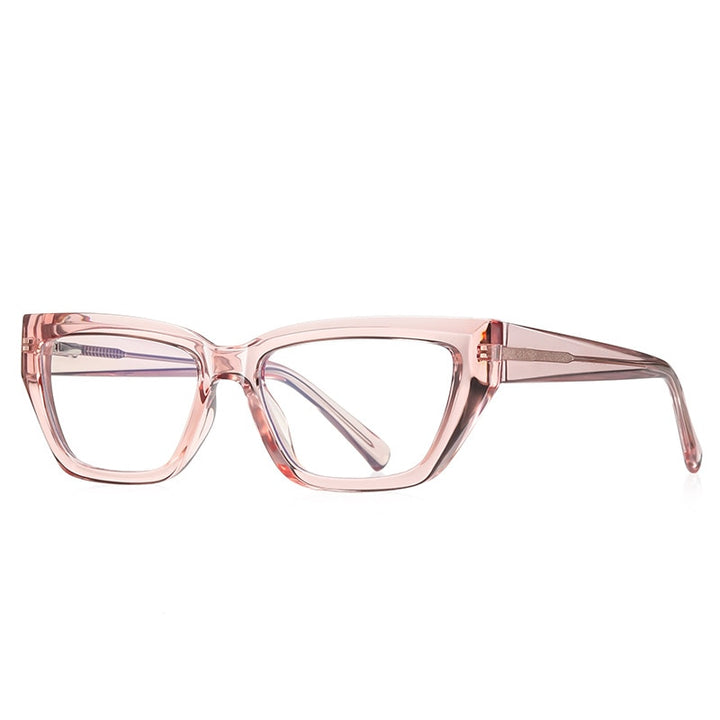 CCSpace Women's Full Rim Square Cat Eye Tr 90 Eyeglasses 56598 Full Rim CCspace C4Pink  