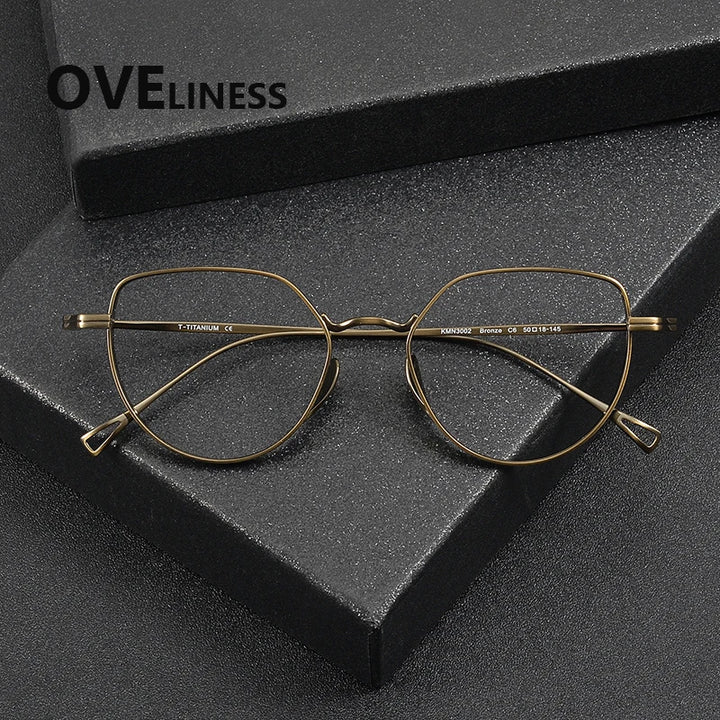 Oveliness Unisex Full Rim Square Cat Eye Titanium Eyeglasses 643002